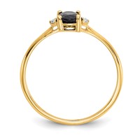 14K Yellow Gold Diamond and 6x 4 Oval Sapphire Birthstone Ring view 2