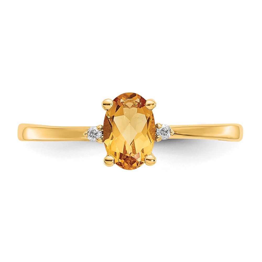14k Diamond & Citrine Birthstone Ring (XBR212)