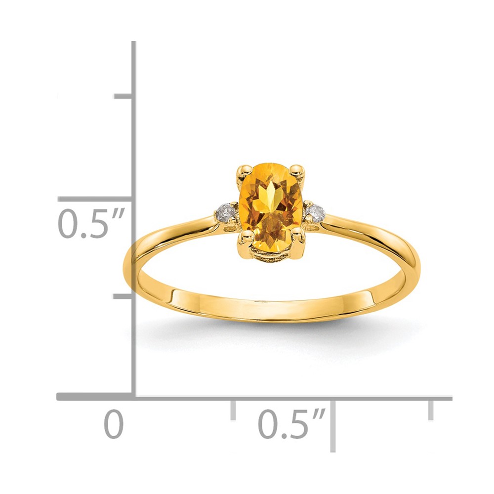 14k Diamond & Citrine Birthstone Ring (XBR212)