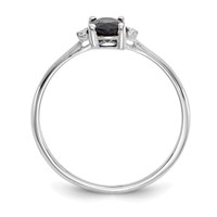 14K White Gold Diamond and 6x 4 Oval Sapphire Birthstone Ring view 2