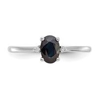 14K White Gold Diamond and 6x 4 Oval Sapphire Birthstone Ring view 5