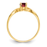 14K Yellow Gold 6x 4 Oval Garnet Birthstone Ring view 2