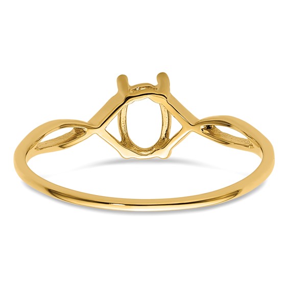 14k 6x4 Oval Birthstone Ring Mounting