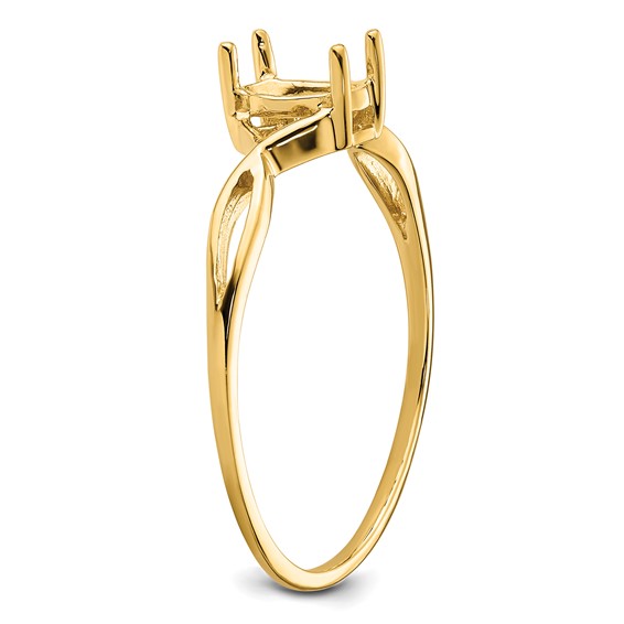 14k 6x4 Oval Birthstone Ring Mounting