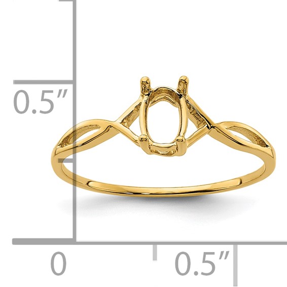 14k 6x4 Oval Birthstone Ring Mounting