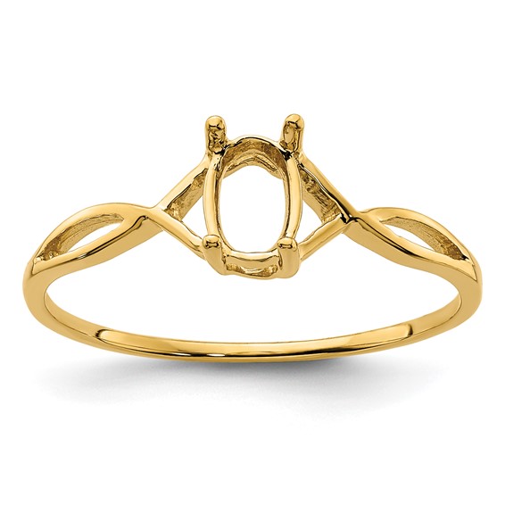 14k 6x4 Oval Birthstone Ring Mounting