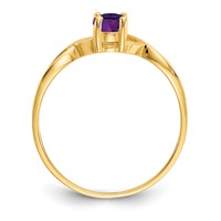 14K 6x4 Oval Amethyst Birthstone Ring view 2