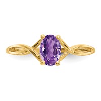 14K 6x4 Oval Amethyst Birthstone Ring view 5