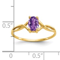 14K 6x4 Oval Amethyst Birthstone Ring view 3
