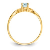 14K 6x4 Oval Aquamarine Birthstone Ring view 2
