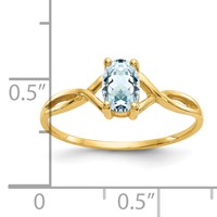 14K 6x4 Oval Aquamarine Birthstone Ring view 3