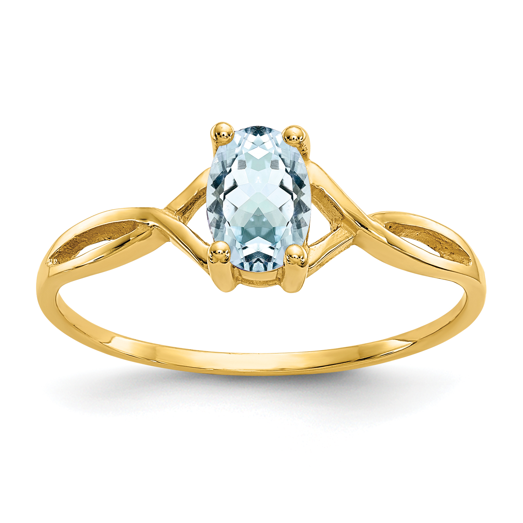 14k Aquamarine Birthstone Ring (XBR228)