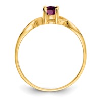 14K Yellow Gold 6x4 Oval Rhodolite Garnet Birthstone Ring view 2