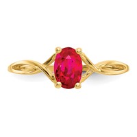 14K 6x4 Oval Ruby Birthstone Ring view 5