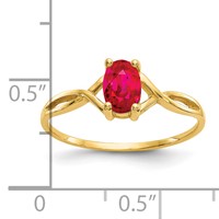 14K 6x4 Oval Ruby Birthstone Ring view 3