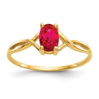 14K 6x4 Oval Ruby Birthstone Ring view 1