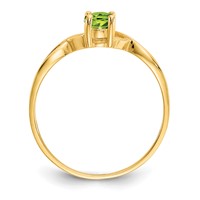 14K Yellow Gold 6x4 Oval Peridot Birthstone Ring view 2