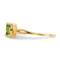14K Yellow Gold 6x4 Oval Peridot Birthstone Ring view 4