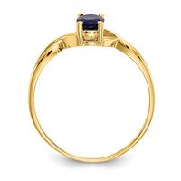 14K Yellow Gold 6x4 Oval Sapphire Birthstone Ring view 2