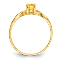 14K Yellow Gold 6x 4 Oval Citrine Birthstone Ring view 2