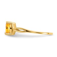 14K Yellow Gold 6x 4 Oval Citrine Birthstone Ring view 4