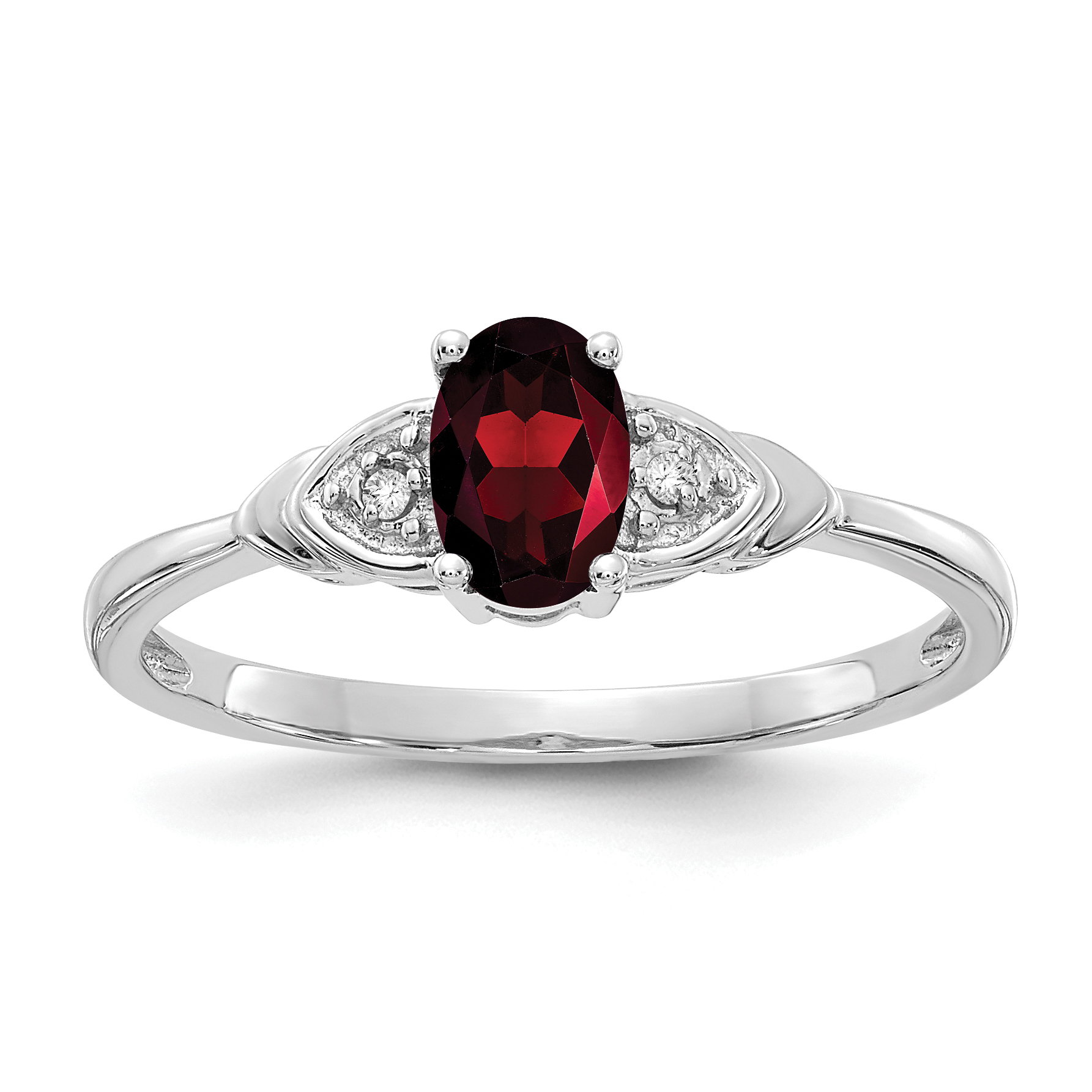 14k White Gold Garnet and Diamond Ring (XBR418)