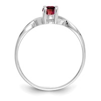 14K White Gold 6x 4 Oval Garnet Birthstone Ring view 2