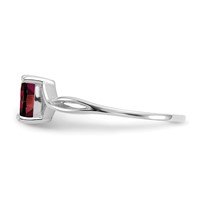 14K White Gold 6x 4 Oval Garnet Birthstone Ring view 4