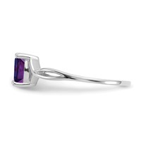 14K White Gold 6x 4 Oval Amethyst Birthstone Ring view 4