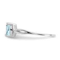 14K White Gold 6x4 Oval Aquamarine Birthstone Ring view 4