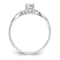 14K White Gold 6x 4 Oval White Topaz Birthstone Ring view 2