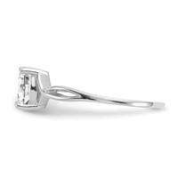 14K White Gold 6x 4 Oval White Topaz Birthstone Ring view 4