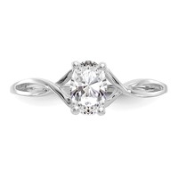 14K White Gold 6x 4 Oval White Topaz Birthstone Ring view 5