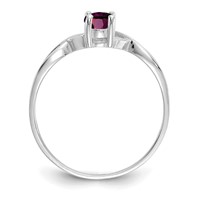 14K White Gold 6x 4 Oval Rhodolite Garnet Birthstone Ring view 2