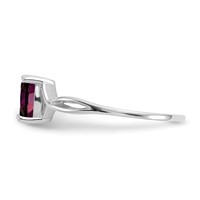 14K White Gold 6x 4 Oval Rhodolite Garnet Birthstone Ring view 4