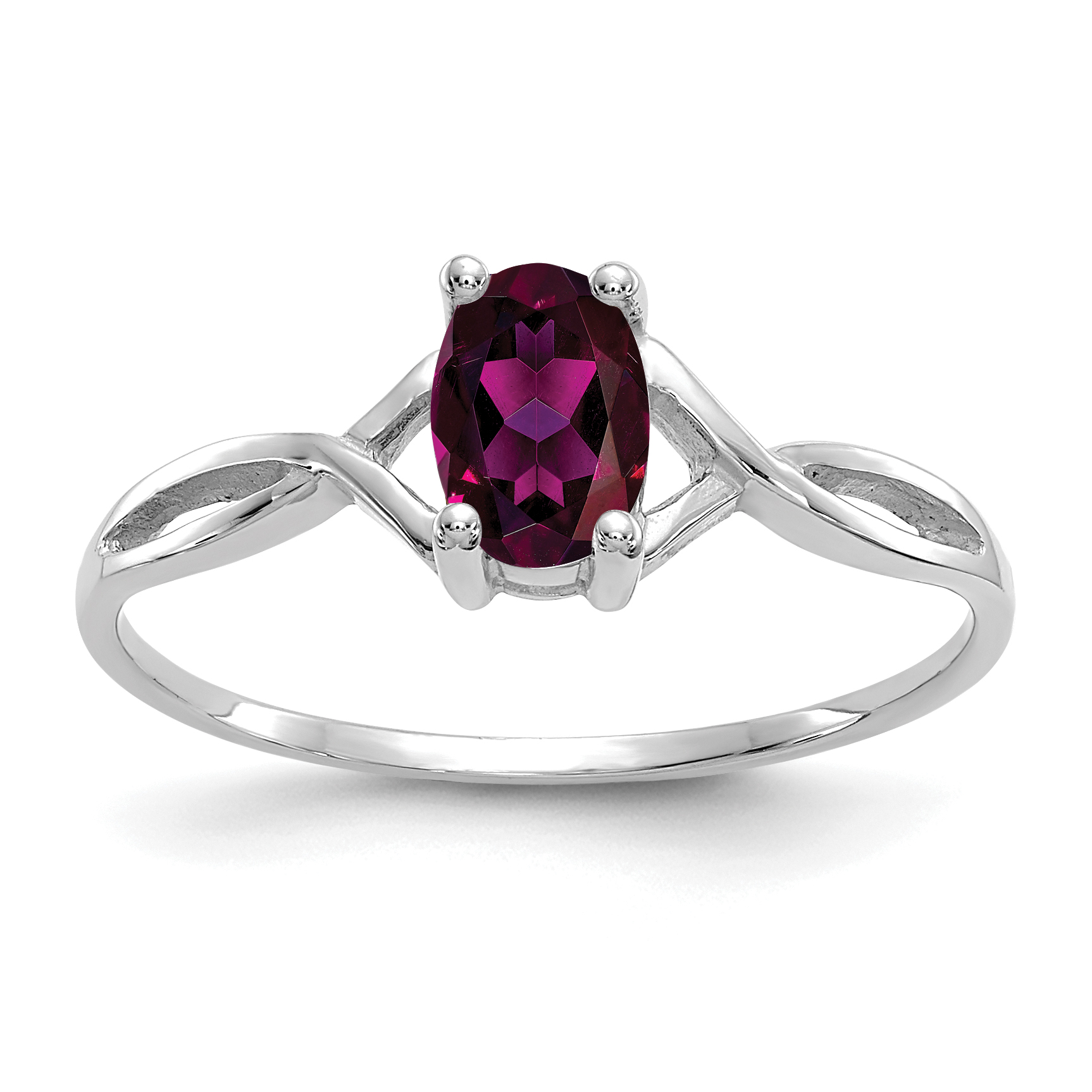 14k White Gold Rhodolite Garnet Birthstone Ring (XBR425)
