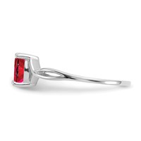 14K White Gold 6x 4 Oval Ruby Birthstone Ring view 4