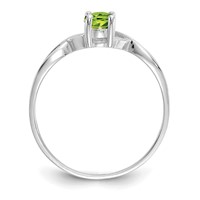 14K White Gold 6x4 Oval Peridot Birthstone Ring view 2