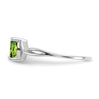 14K White Gold 6x4 Oval Peridot Birthstone Ring view 4