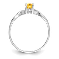 14K White Gold 6x4 Oval Citrine Birthstone Ring view 2