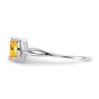 14K White Gold 6x4 Oval Citrine Birthstone Ring view 4