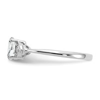 14K White Gold 6x 4 Oval April White Topaz and Diamond Ring view 4