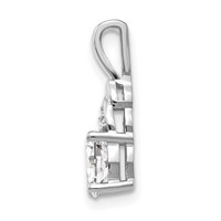 14K White Gold 6x4 Oval April White Topaz and Diamond Pendant view 2