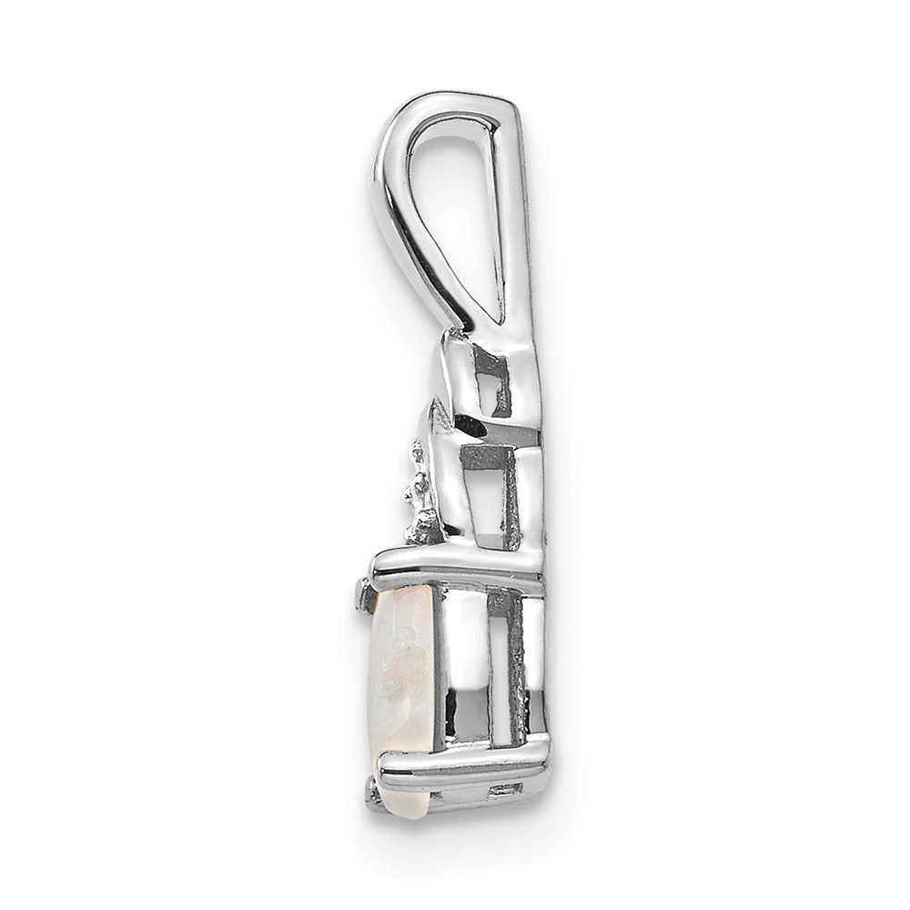 14k White Gold Opal and Diamond Pendant (XBS257)