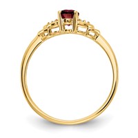 14K Yellow Gold 6x4 Oval January Garnet and Diamond Ring view 2