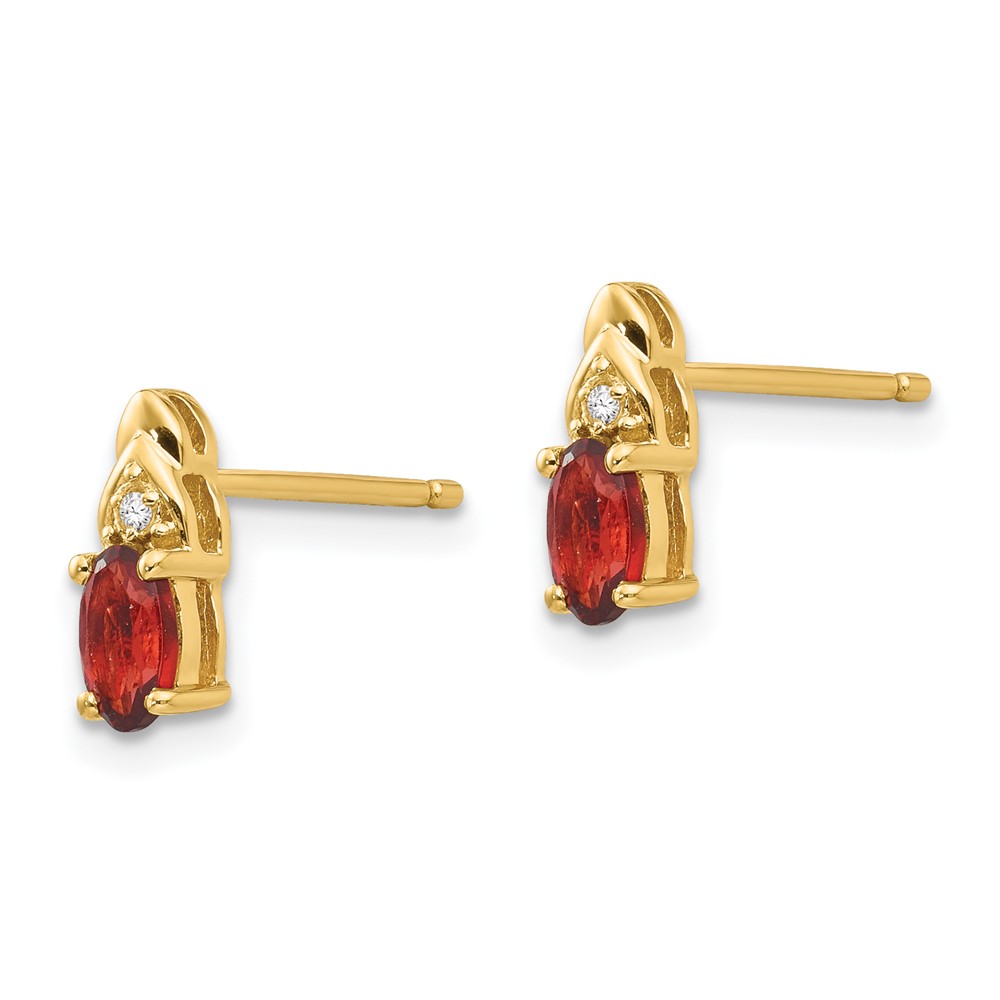 14k Garnet and Diamond Earrings (XBS262)