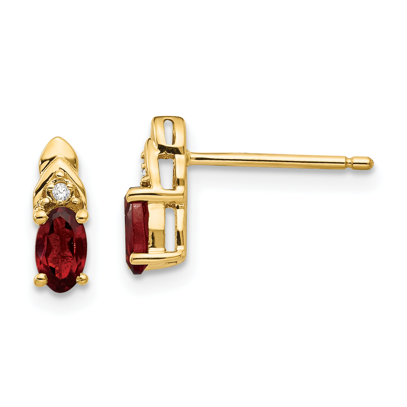 14k Garnet and Diamond Earrings (XBS262)