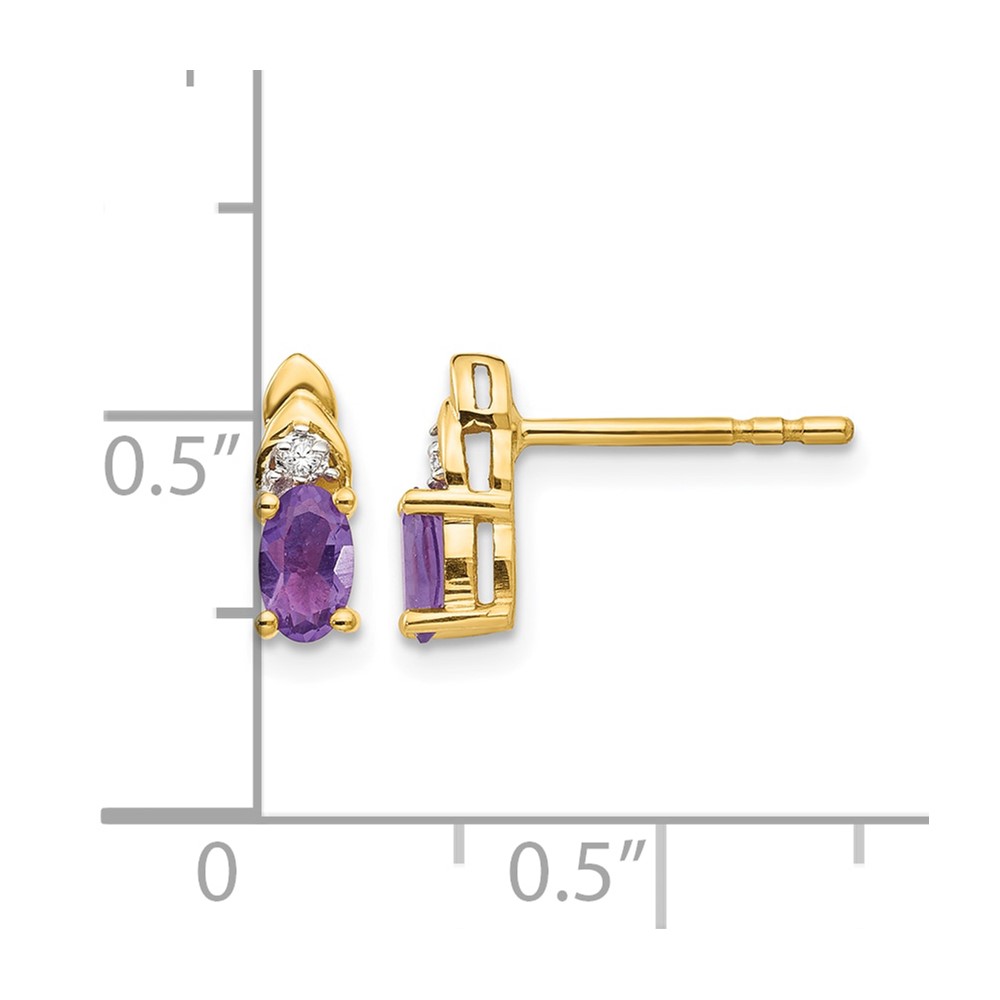 14k Amethyst and Diamond Earrings (XBS263)