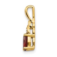 14K 6x4 Oval January Garnet and Diamond Pendant view 2