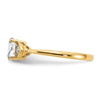 14K Yellow Gold 6x 4 Oval April White Topaz and Diamond Ring view 4